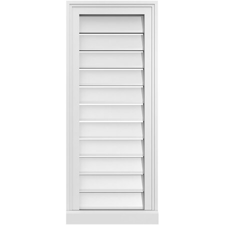 Ekena Millwork Vertical Surface Mount PVC Gable Vent: Functional, w/ 2"W x 2"P Brickmould Sill Frame, 14"W x 34"H GVPVE14X3403SF